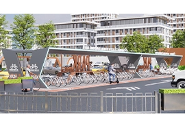 浙江金華自行車停車棚第一車發(fā)貨案例